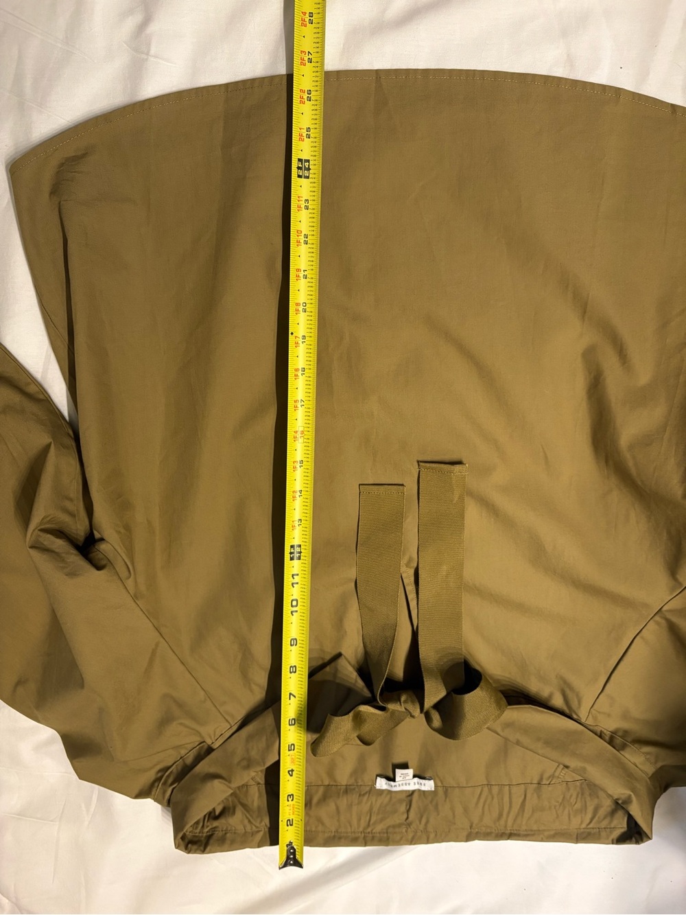 Free Assembly Tie -Neck Off-Shoulder Blouse in Olive Green SZ M Crisp Cotton. - Picture 5 of 9